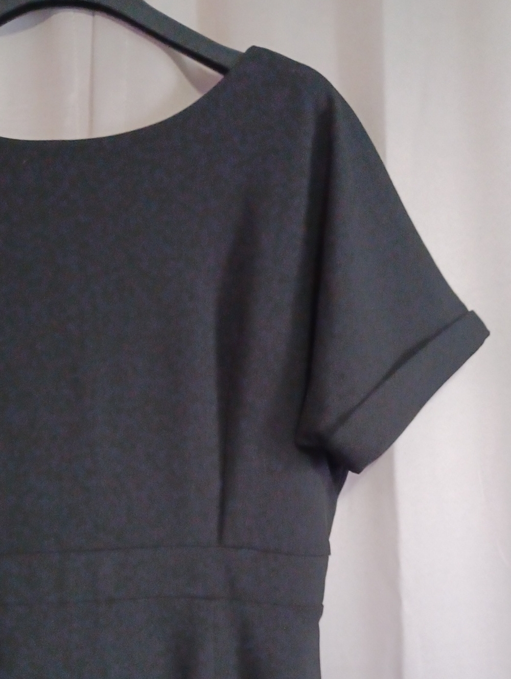 Alexia Admor Black Jacqueline Dolman Sheath Midi Dress V-Back Gold Zipper Size L - Picture 4 of 15